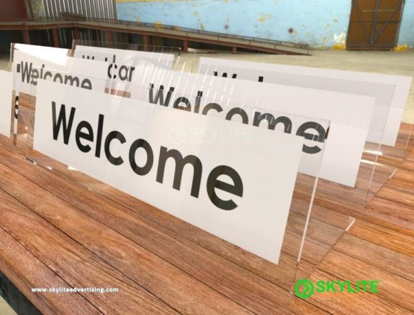 Bended Acrylic Front Desk Sign