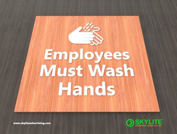 Acrylic on Wood Hand Washing Signs- Employees Must Wash Hands