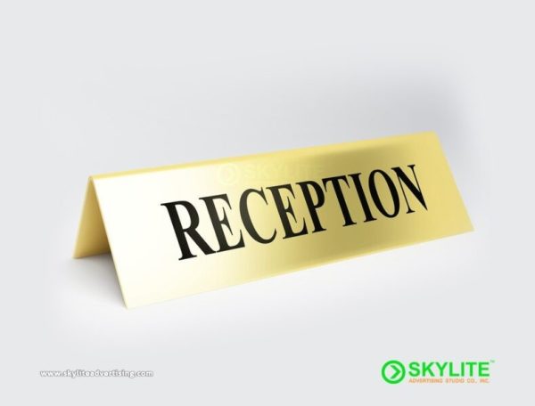 Acrylic Reception Sign - Reversed Printed