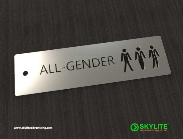 All Gender Bathroom Key Tag- Engraved Metal