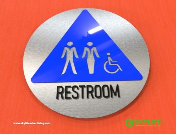 All Gender Restroom Sign - Aluminum Cladding with Acrylic