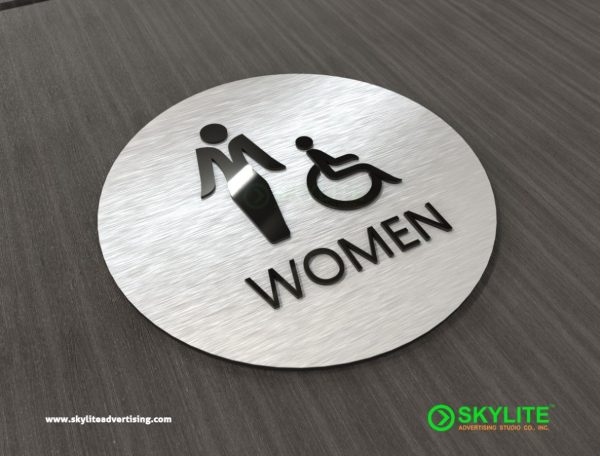 Aluminum Mens/Womens Restroom Sign