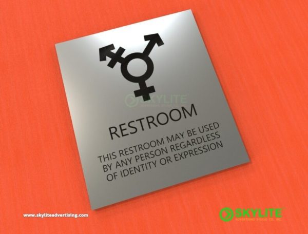 Aluminum All Gender Restroom Sign