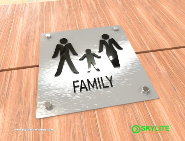 Aluminum Family Restroom Sign