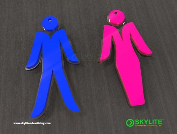 Bathroom Male and Female Key Tag - Laser Cut Acrylic