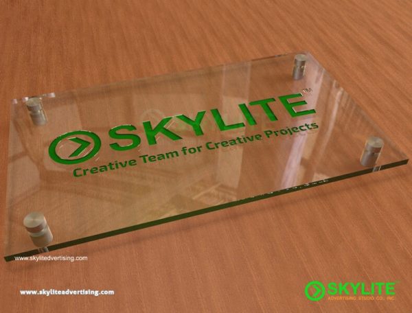 Acrylic Laser Etching Logo Sign