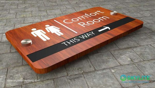 Wooden Restroom Sign