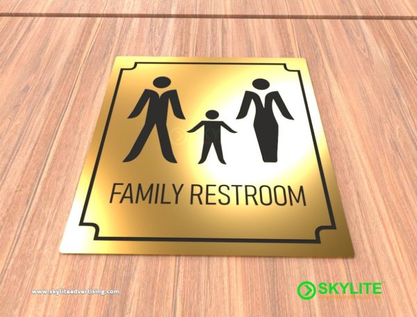 Engraved Brass All Gender Restroom Sign