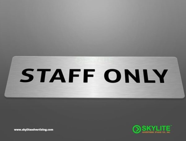 Engraved Staff Only Sign