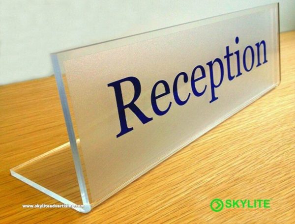 Freestanding Reception Desk Sign