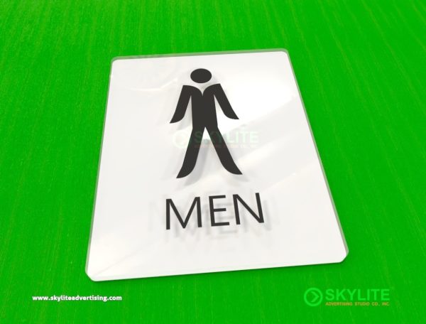 Frosted Acrylic Mens/Womens Restroom Sign