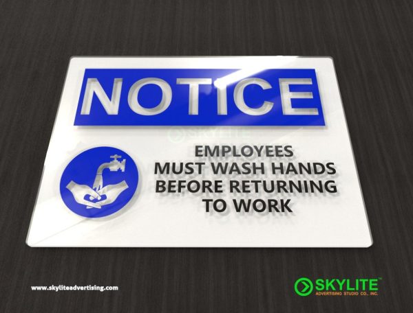 Hand Washing Signs - Employees Must Wash Hands Before Returning to Work