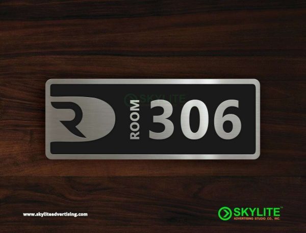 Engraved Metal Room Number Sign