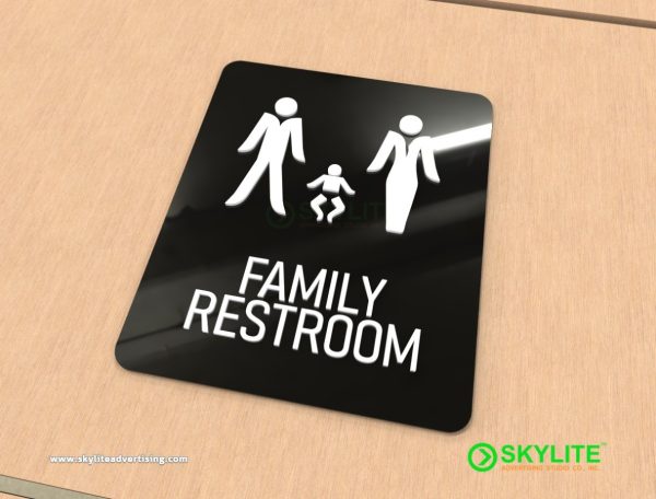 Simple Acrylic Family Restroom Sign